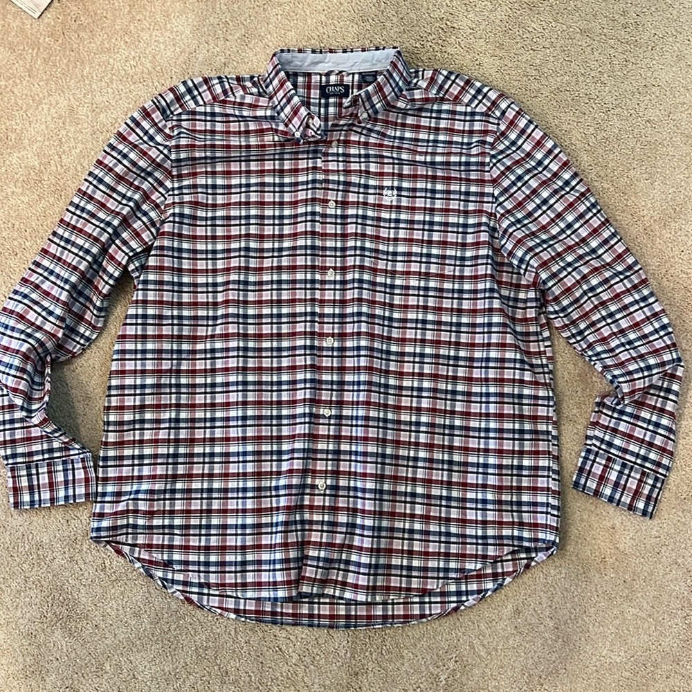 Chaps Plaid Button Down XXL